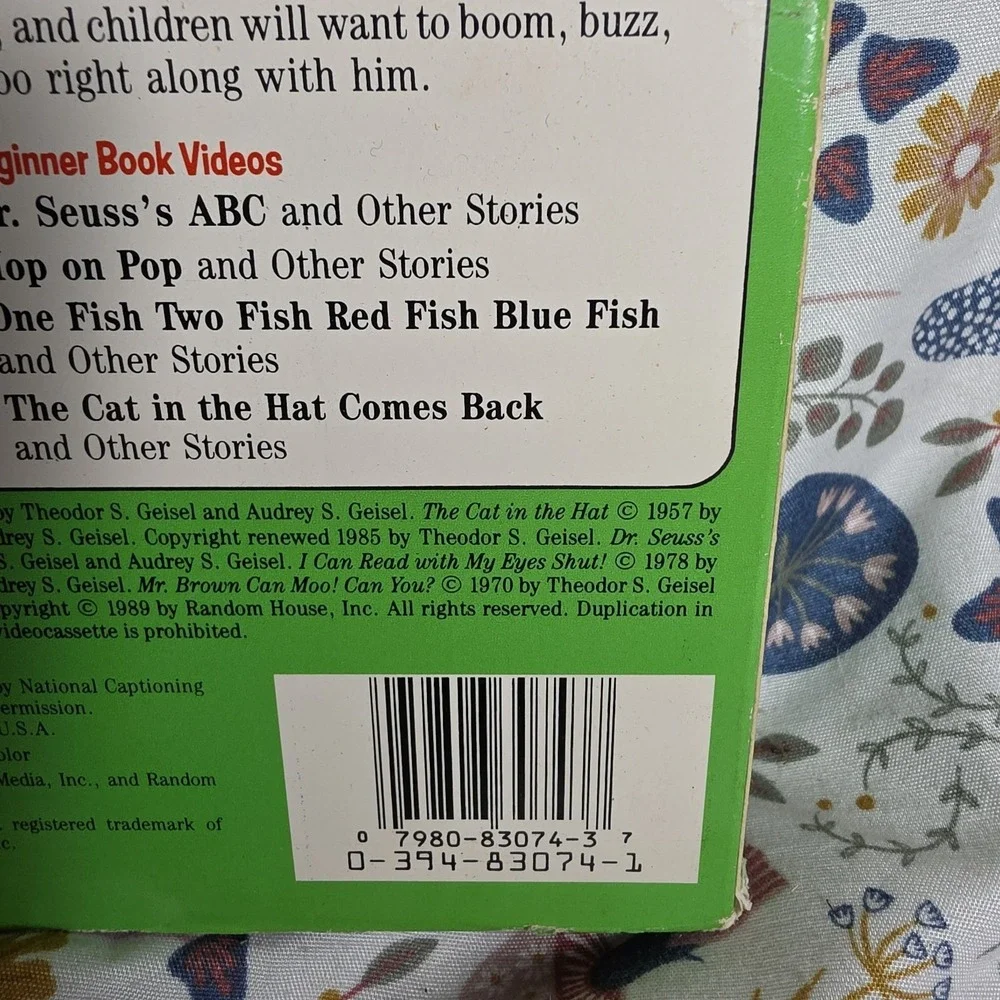 Dr. Seuss ABC N/A VHS Kids Green 1989 Beginner Book Video Vintage 3 Stories